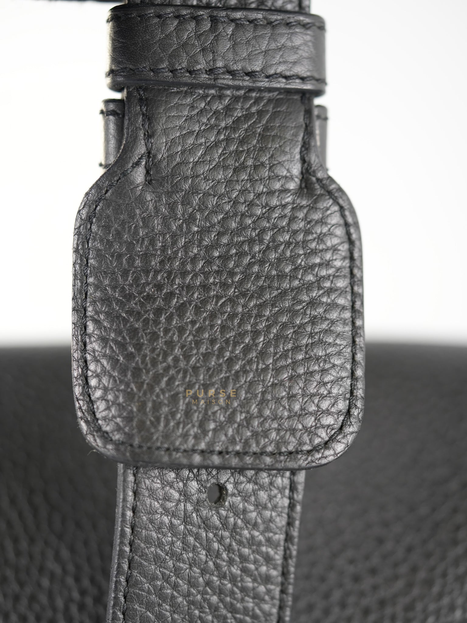 Steve Messenger 35 in Noir & Etoupe Clemence Leather Palladium Hardware Stamp X(2016) | Purse Maison Luxury Bags Shop