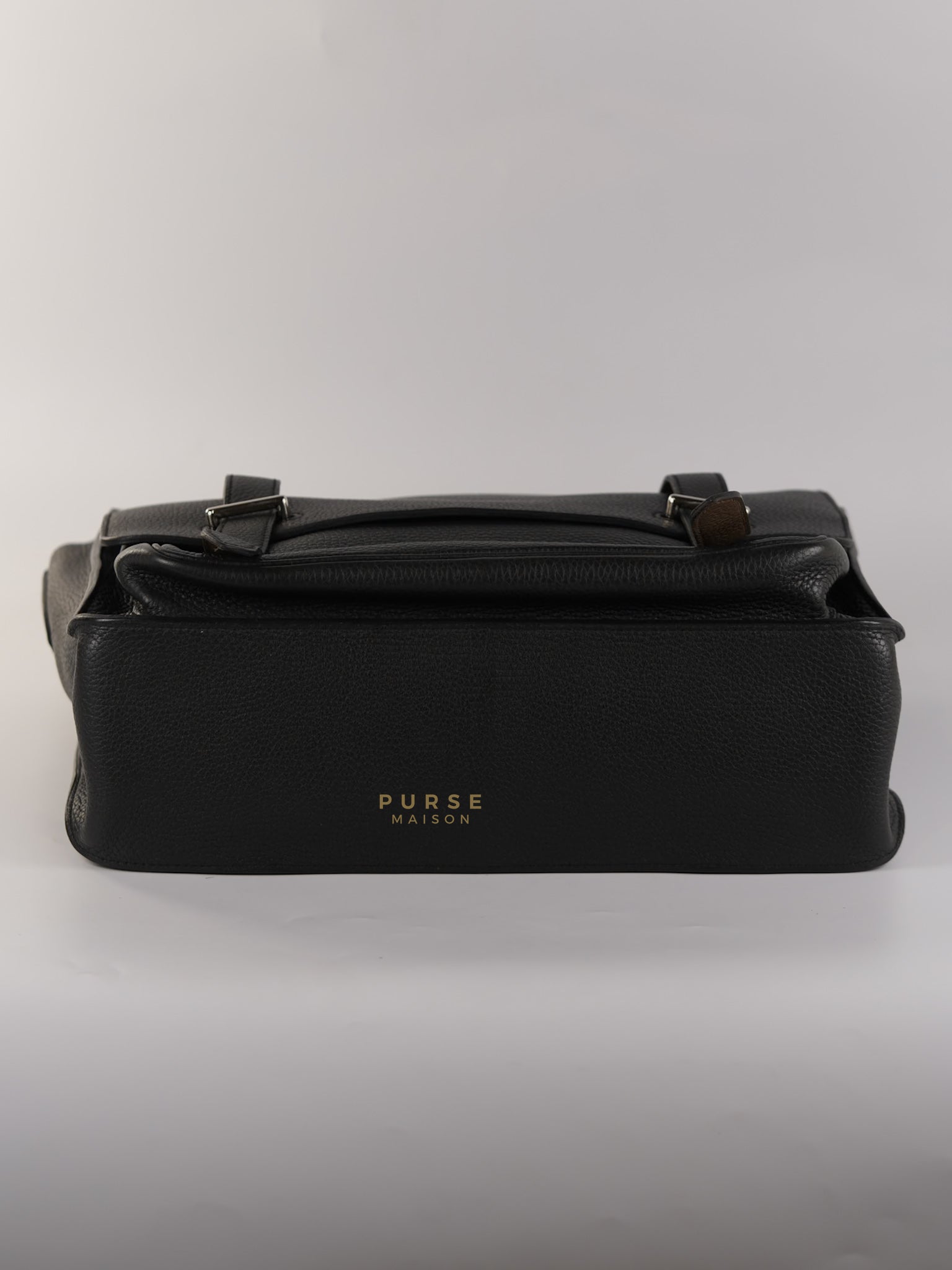 Steve Messenger 35 in Noir & Etoupe Clemence Leather Palladium Hardware Stamp X(2016) | Purse Maison Luxury Bags Shop