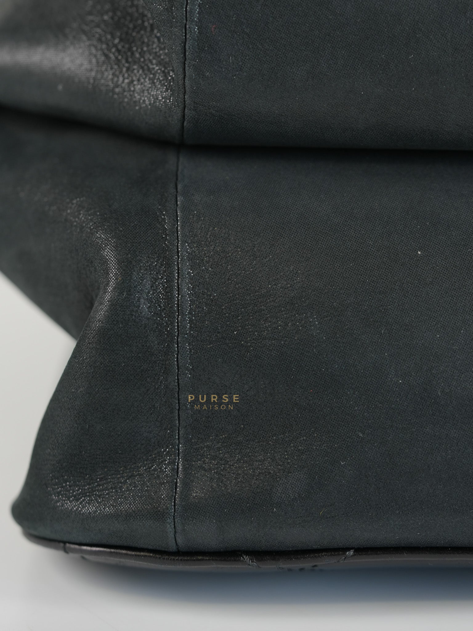 Straight Lined Shopper 2way Bag in Black Leather & Aged Gold Hardware Series 23 | Purse Maison Luxury Bags Shop