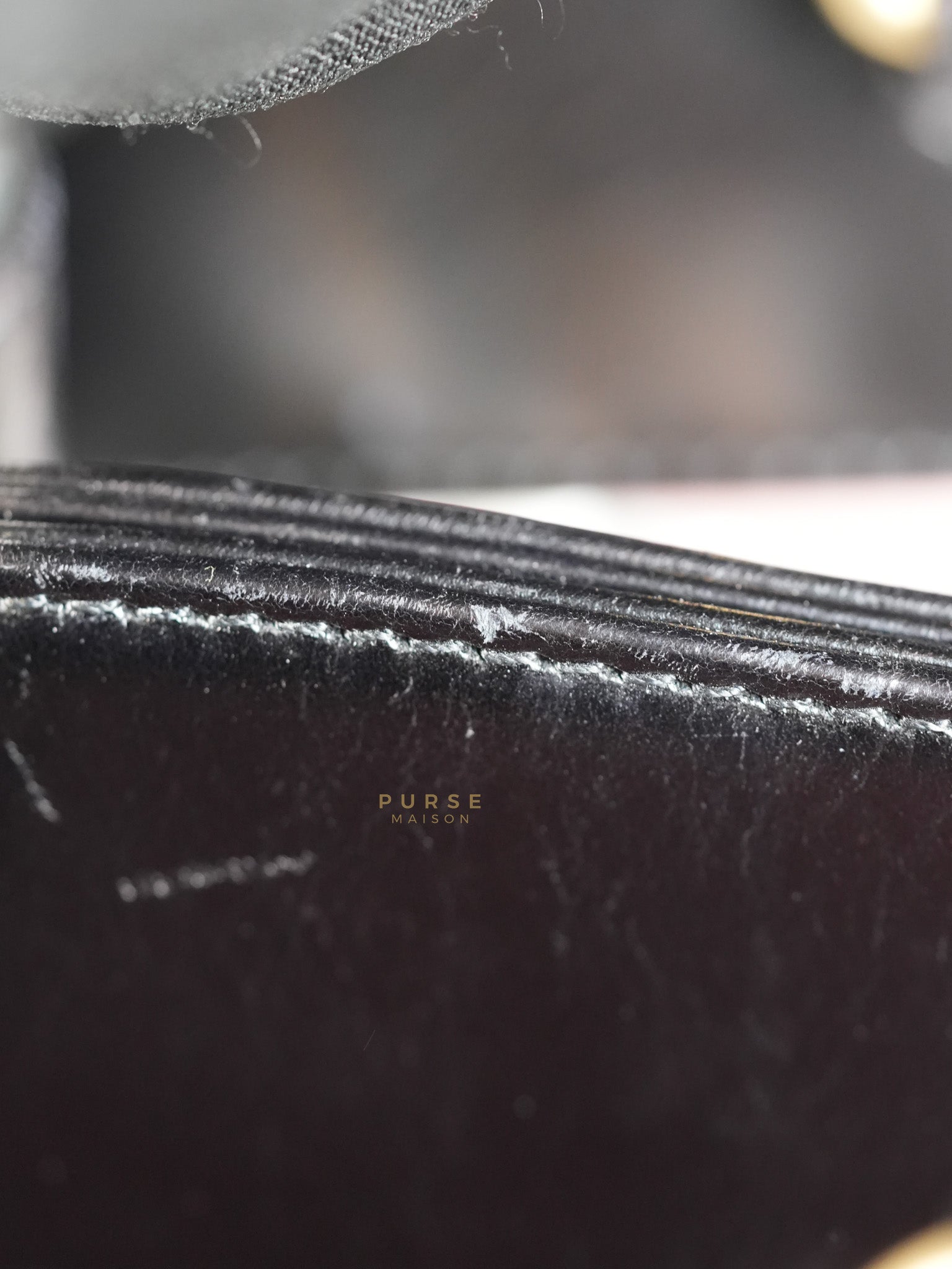 Straight Lined Shopper 2way Bag in Black Leather & Aged Gold Hardware Series 23 | Purse Maison Luxury Bags Shop