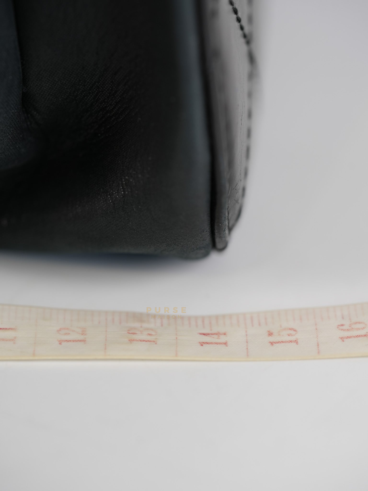 Straight Lined Shopper 2way Bag in Black Leather & Aged Gold Hardware Series 23 | Purse Maison Luxury Bags Shop