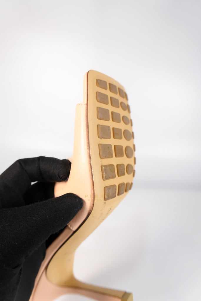 Stretch Mule Sandals Beige in Lambskin Leather Size 39 EU (24.5 cm) | Purse Maison Luxury Bags Shop