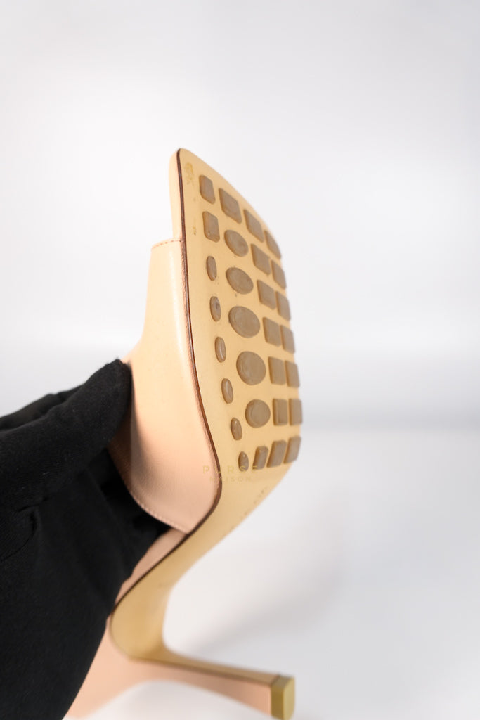 Stretch Mule Sandals Beige in Lambskin Leather Size 39 EU (24.5 cm) | Purse Maison Luxury Bags Shop