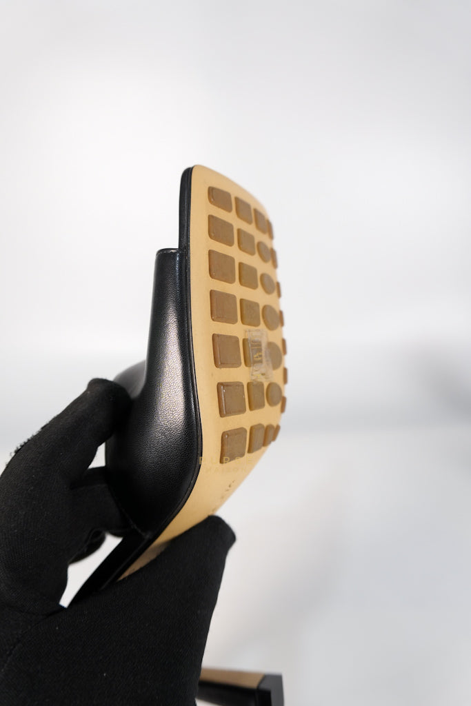 Stretch Mule Sandals Black in Lambskin Leather Size 39 EU (24.5 cm) | Purse Maison Luxury Bags Shop