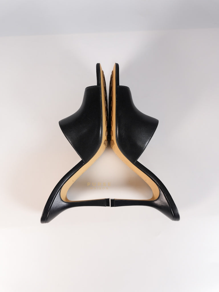 Stretch Mule Sandals Black in Lambskin Leather Size 39 EU (24.5 cm) | Purse Maison Luxury Bags Shop