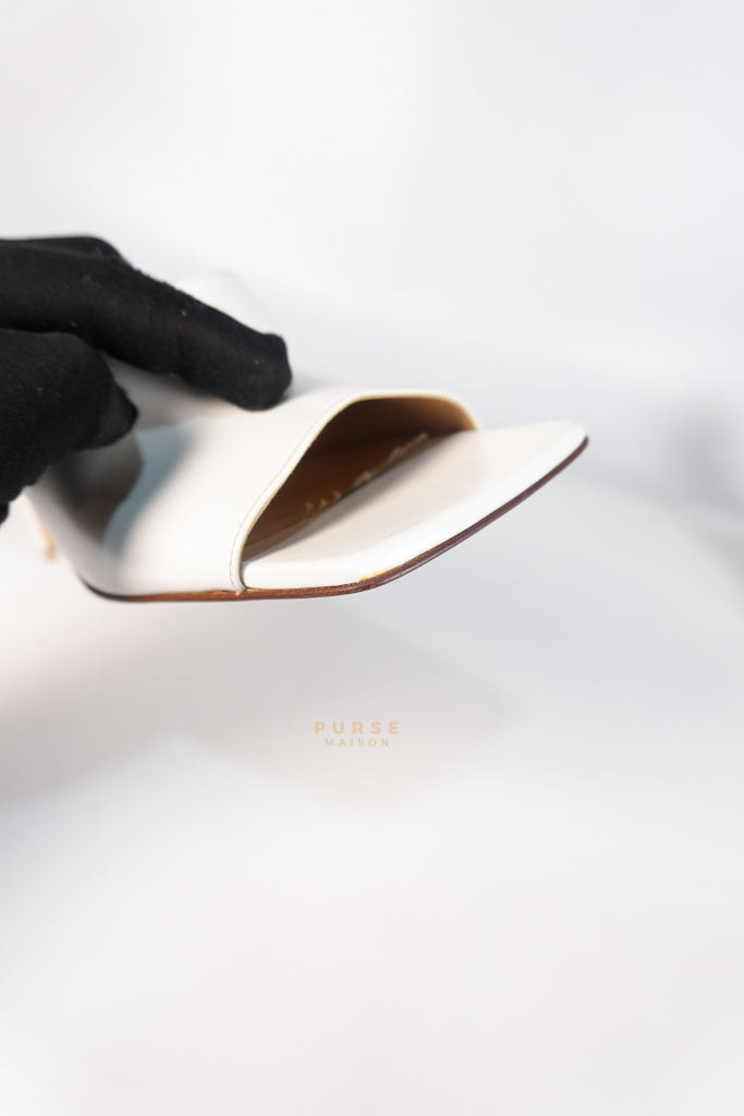 Stretch Mule Sandals White in Lambskin Leather Size 39 EU (24.5 cm) | Purse Maison Luxury Bags Shop