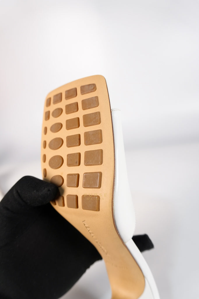 Stretch Mule Sandals White in Lambskin Leather Size 39 EU (24.5 cm) | Purse Maison Luxury Bags Shop