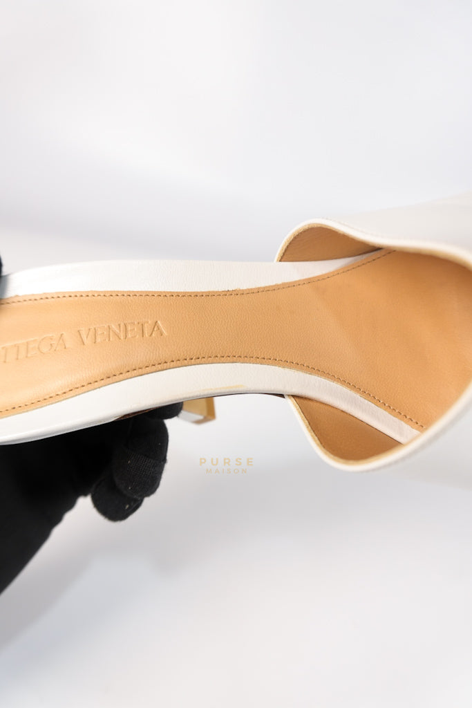 Stretch Mule Sandals White in Lambskin Leather Size 39 EU (24.5 cm) | Purse Maison Luxury Bags Shop