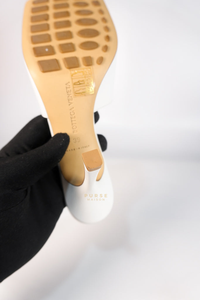 Stretch Mule Sandals White in Lambskin Leather Size 39 EU (24.5 cm) | Purse Maison Luxury Bags Shop