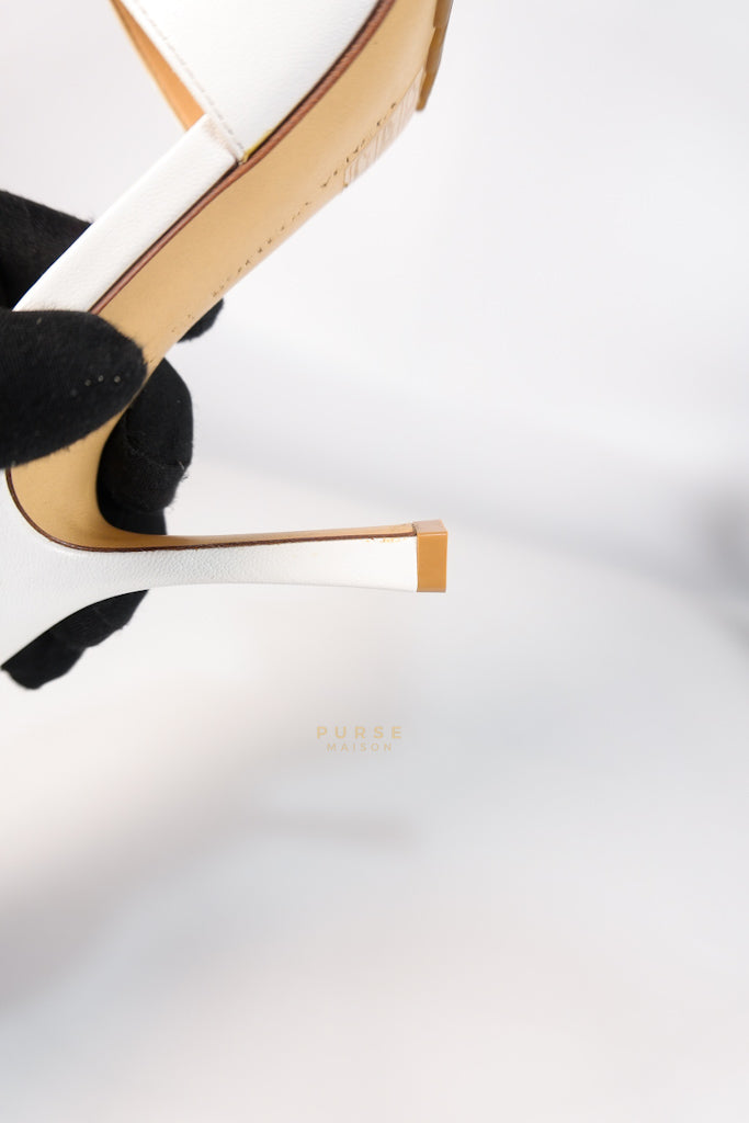 Stretch Mule Sandals White in Lambskin Leather Size 39 EU (24.5 cm) | Purse Maison Luxury Bags Shop