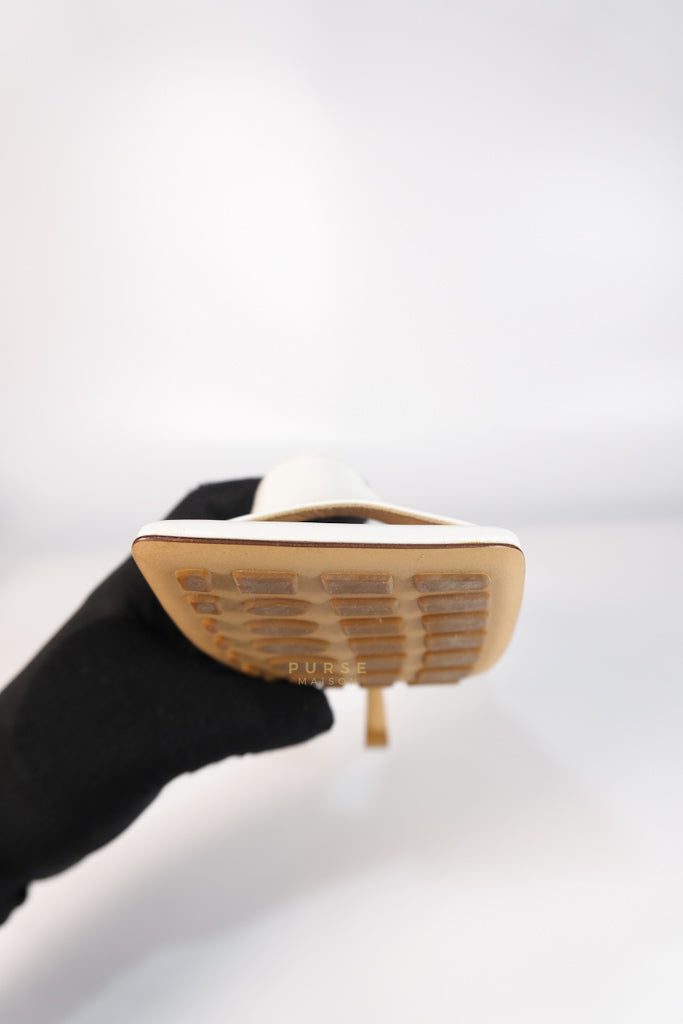 Stretch Mule Sandals White in Lambskin Leather Size 39 EU (24.5 cm) | Purse Maison Luxury Bags Shop