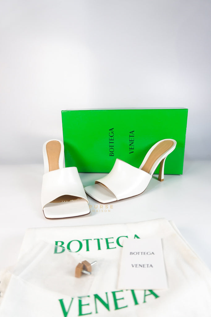 Stretch Mule Sandals White in Lambskin Leather Size 39 EU (24.5 cm) | Purse Maison Luxury Bags Shop