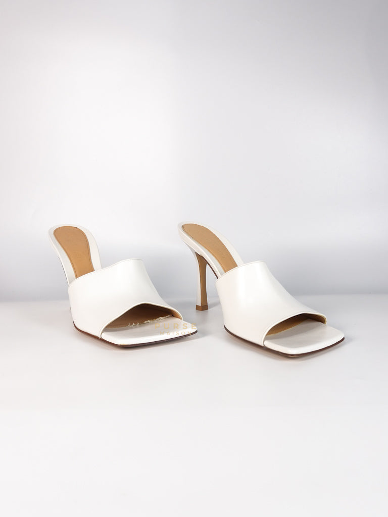 Stretch Mule Sandals White in Lambskin Leather Size 39 EU (24.5 cm) | Purse Maison Luxury Bags Shop