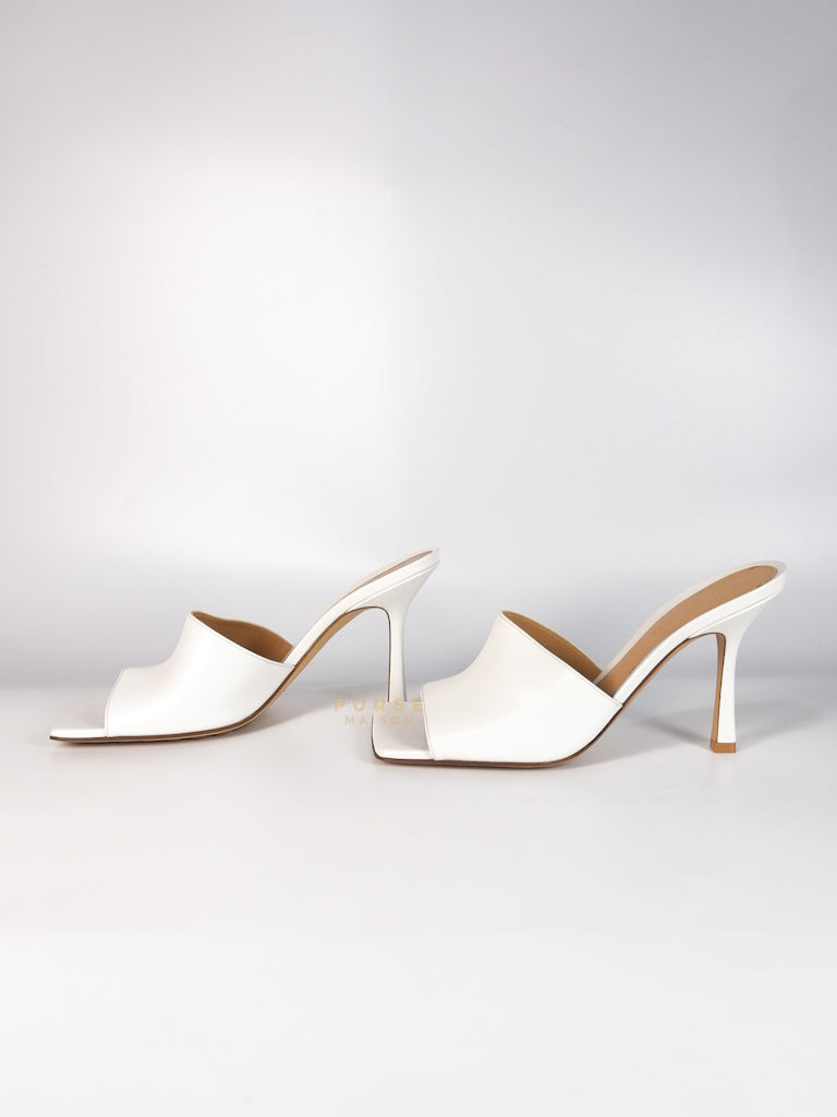 Stretch Mule Sandals White in Lambskin Leather Size 39 EU (24.5 cm) | Purse Maison Luxury Bags Shop