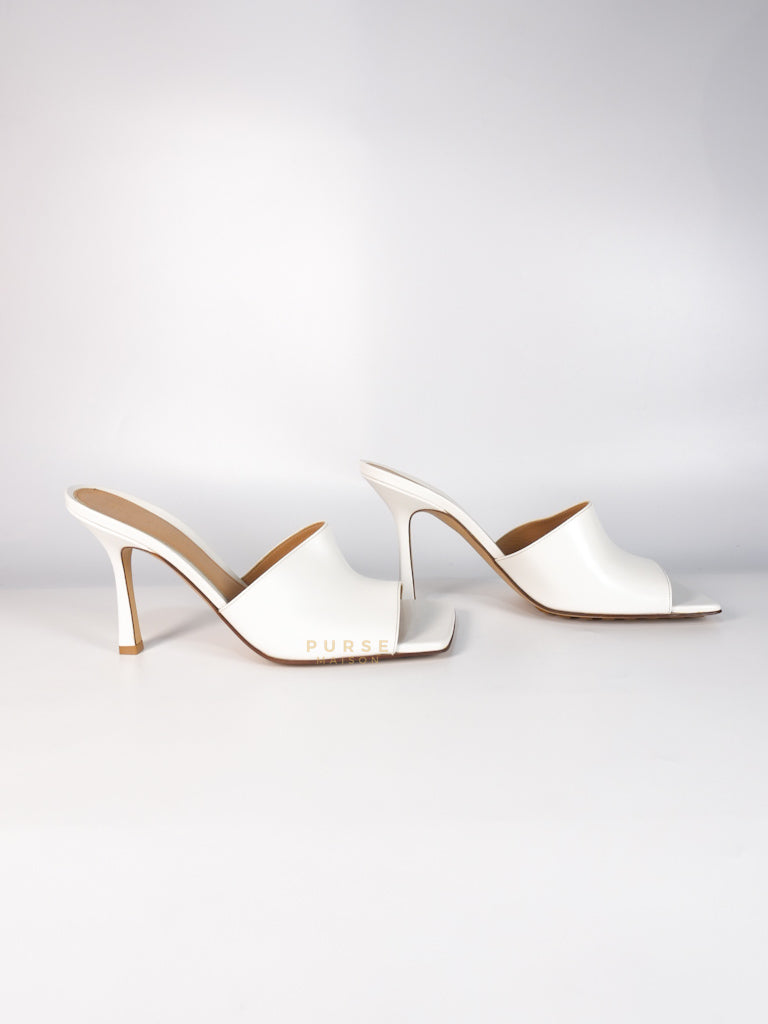 Stretch Mule Sandals White in Lambskin Leather Size 39 EU (24.5 cm) | Purse Maison Luxury Bags Shop