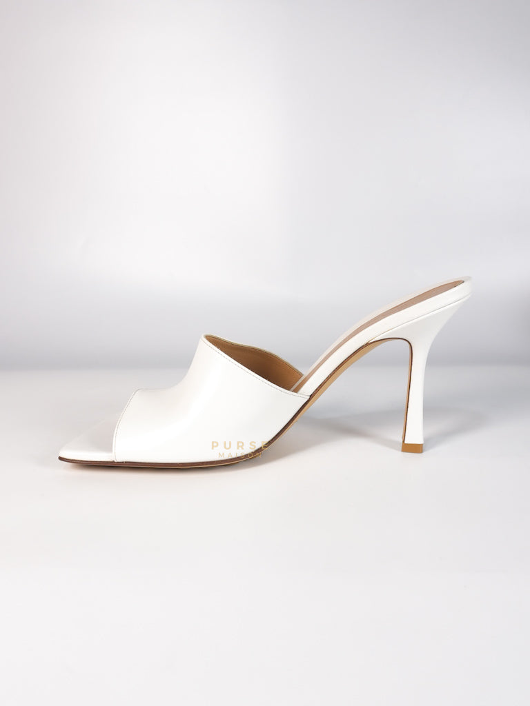 Stretch Mule Sandals White in Lambskin Leather Size 39 EU (24.5 cm) | Purse Maison Luxury Bags Shop