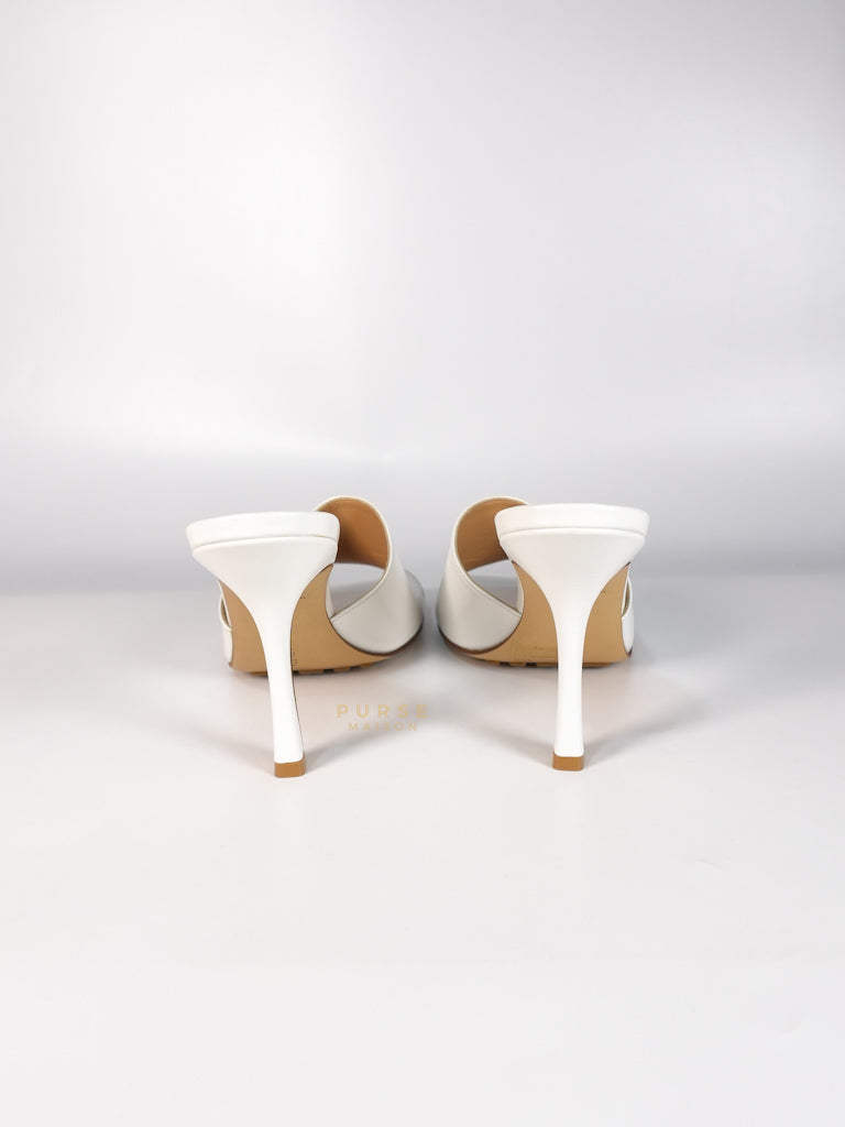 Stretch Mule Sandals White in Lambskin Leather Size 39 EU (24.5 cm) | Purse Maison Luxury Bags Shop