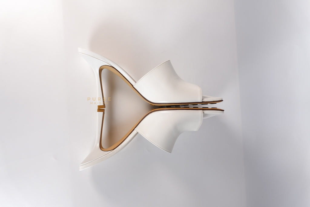 Stretch Mule Sandals White in Lambskin Leather Size 39 EU (24.5 cm) | Purse Maison Luxury Bags Shop