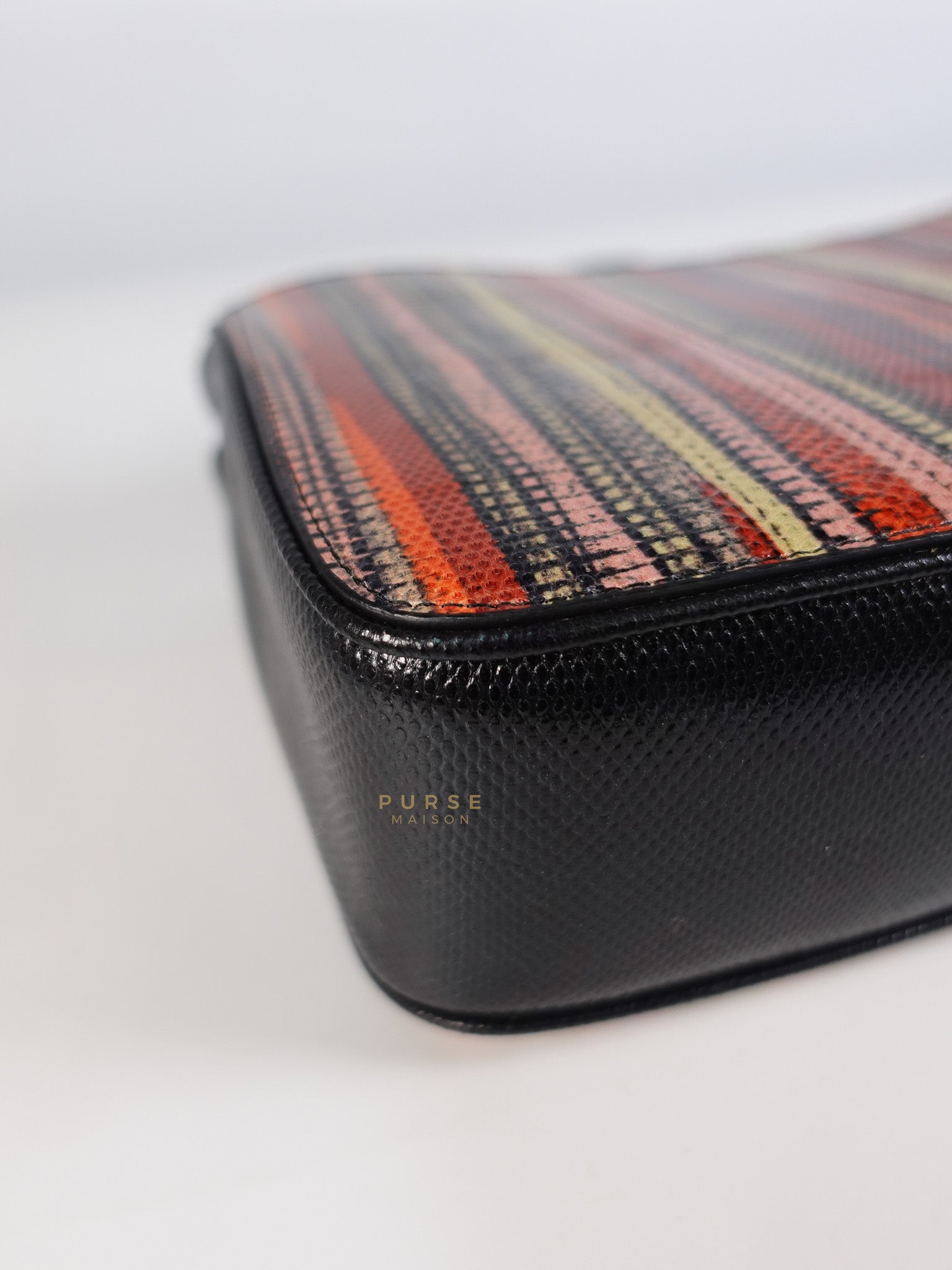 Stripe Flap Hand Bag Medium in Multicolor | Purse Maison Luxury Bags Shop