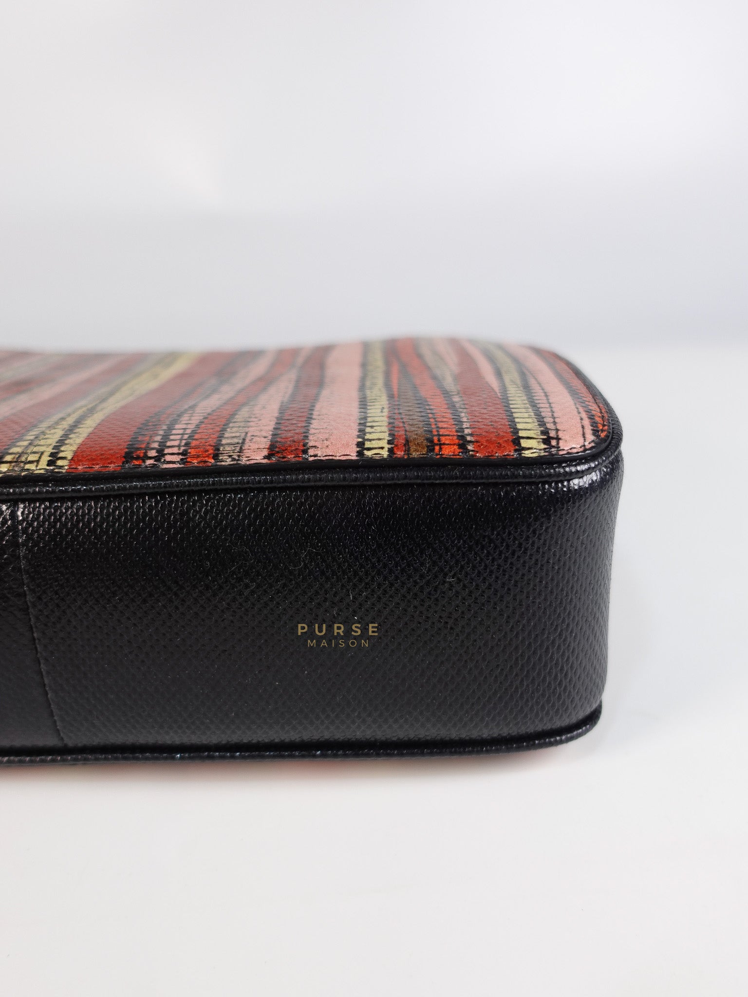 Stripe Flap Hand Bag Medium in Multicolor | Purse Maison Luxury Bags Shop