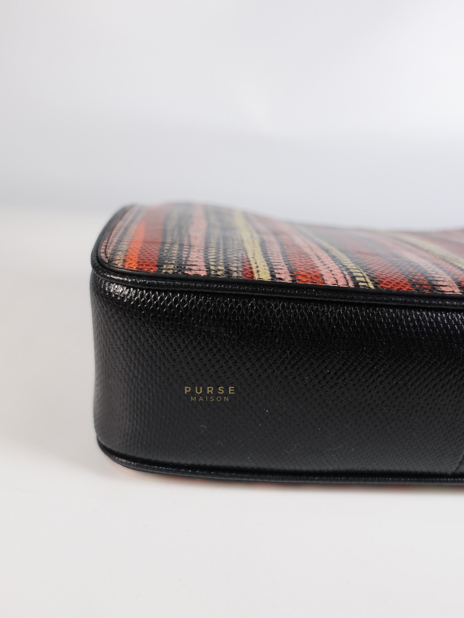 Stripe Flap Hand Bag Medium in Multicolor | Purse Maison Luxury Bags Shop