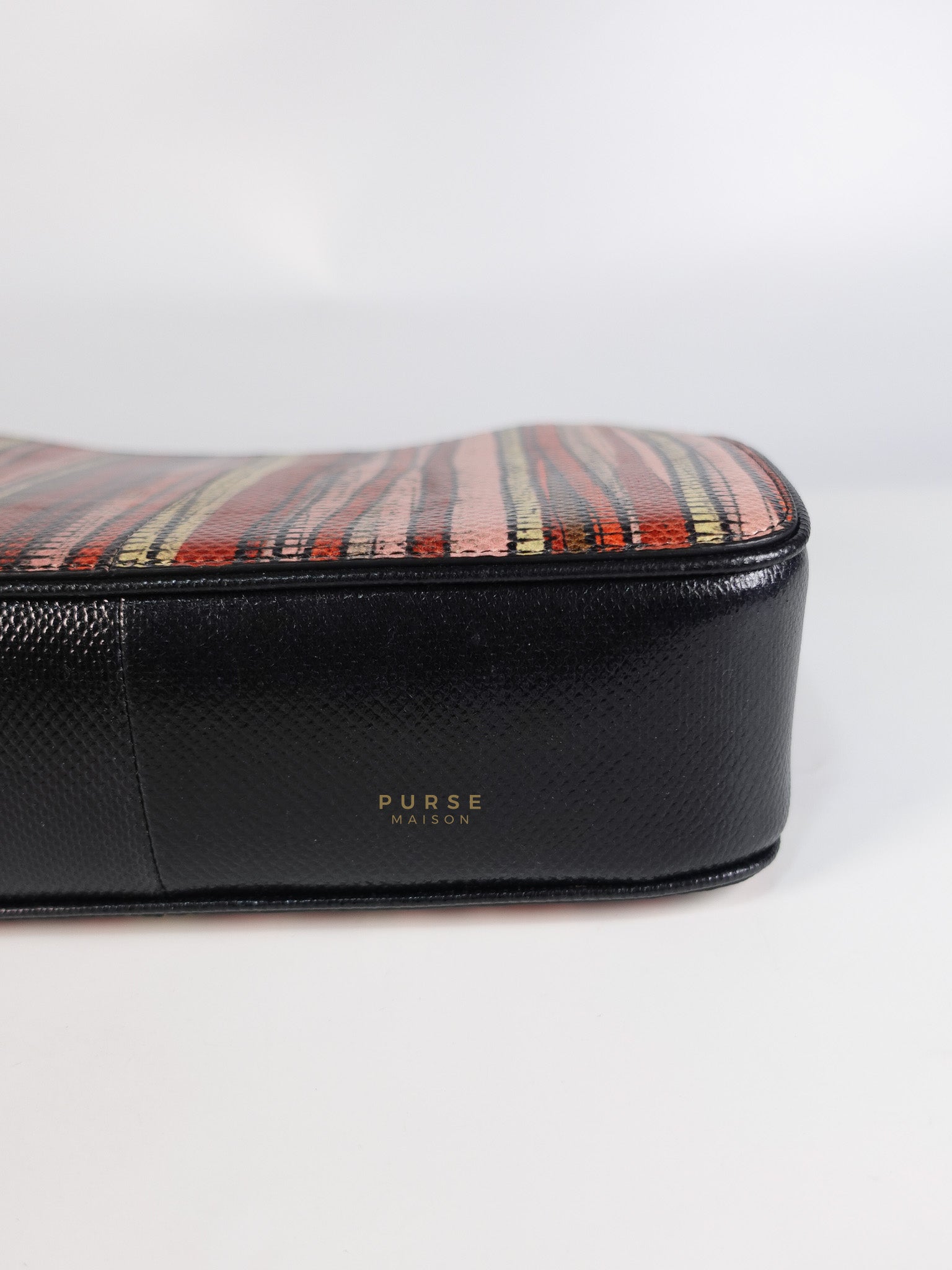 Stripe Flap Hand Bag Medium in Multicolor | Purse Maison Luxury Bags Shop