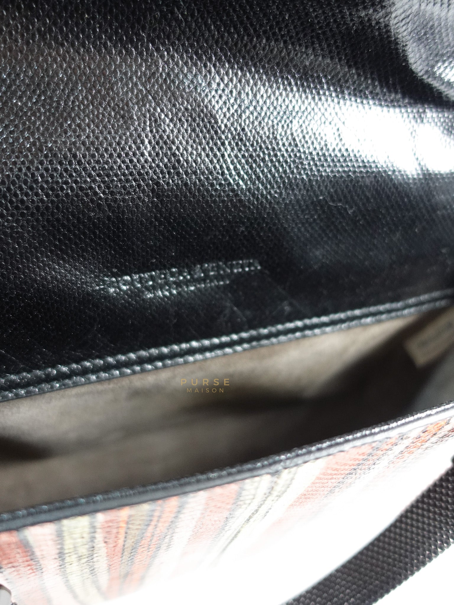 Stripe Flap Hand Bag Medium in Multicolor | Purse Maison Luxury Bags Shop