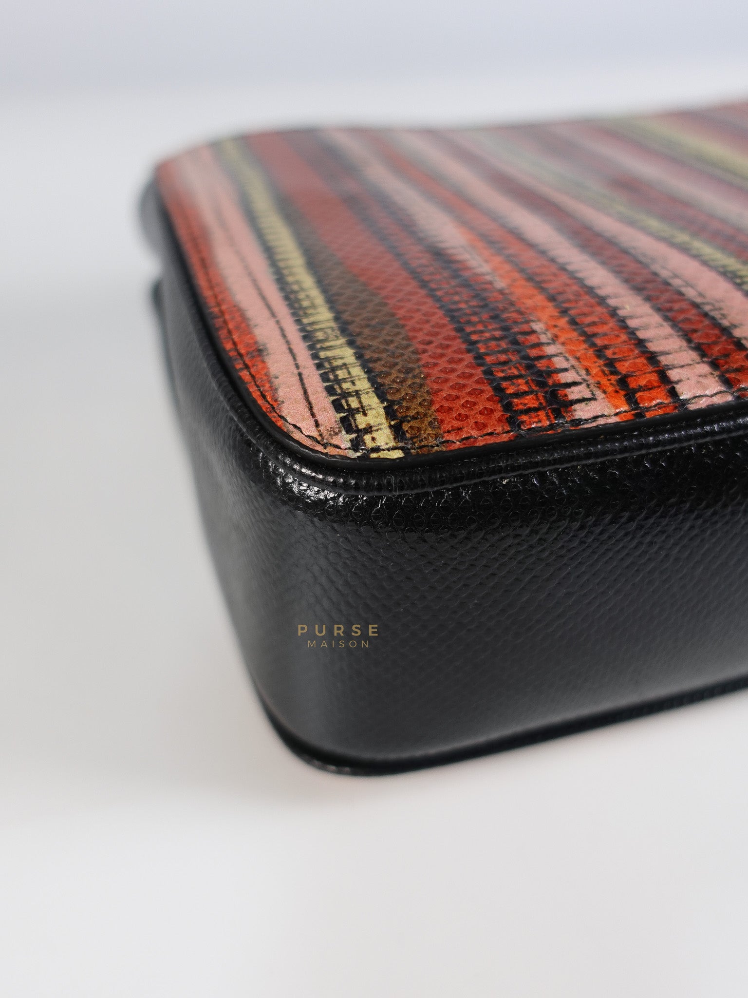 Stripe Flap Hand Bag Medium in Multicolor | Purse Maison Luxury Bags Shop