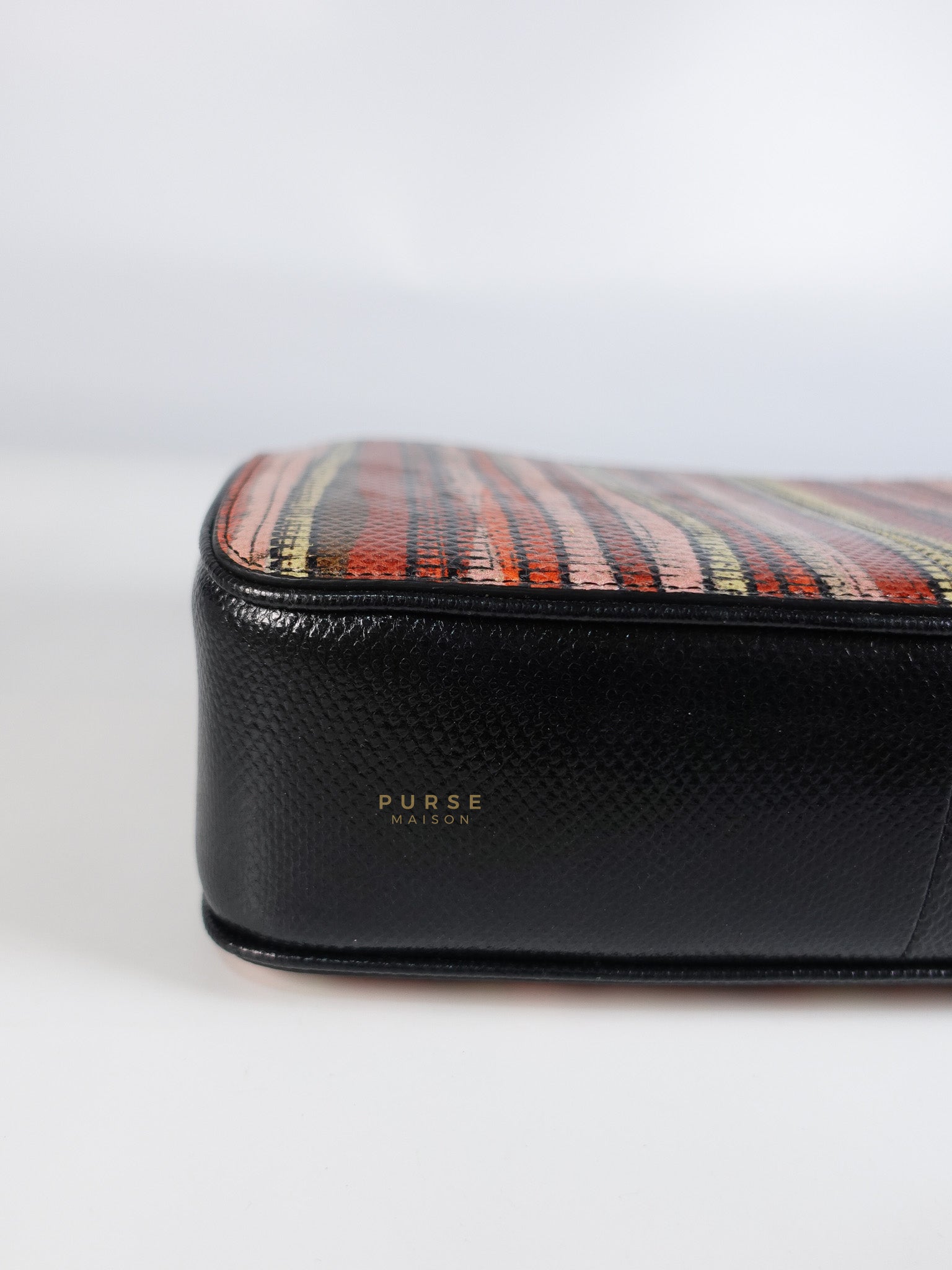 Stripe Flap Hand Bag Medium in Multicolor | Purse Maison Luxury Bags Shop