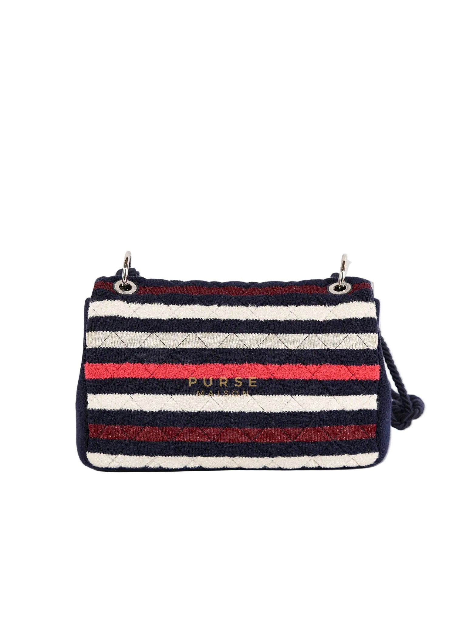Stripe Flap Jumbo in Multicolor in Jersey Rope Silver Hardware Series 27 | Purse Maison Luxury Bags Shop