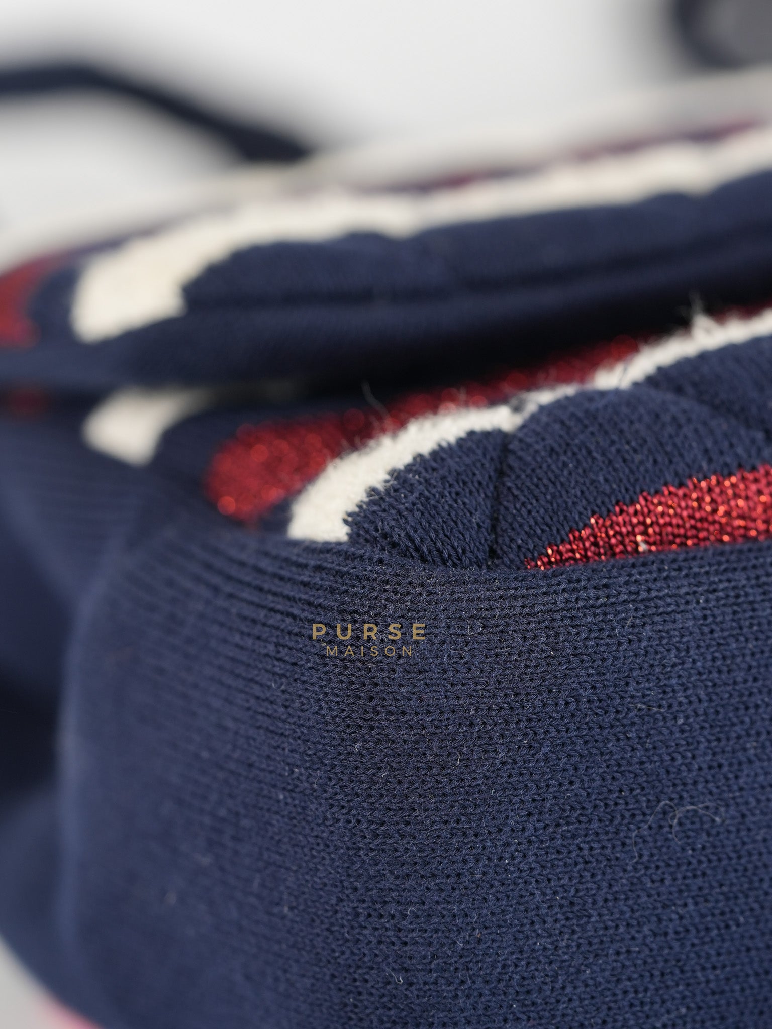 Stripe Flap Jumbo in Multicolor in Jersey Rope Silver Hardware Series 27 | Purse Maison Luxury Bags Shop