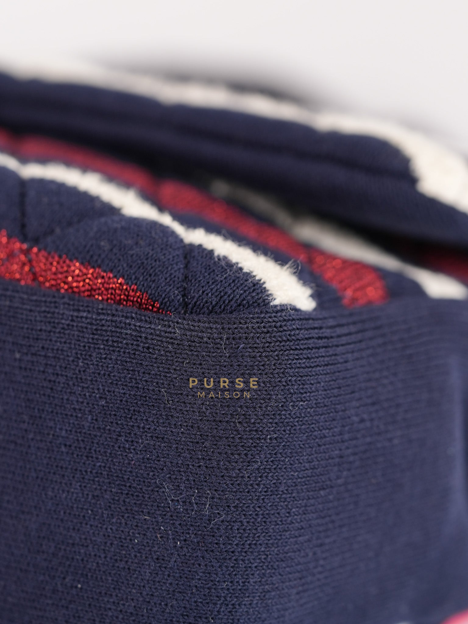 Stripe Flap Jumbo in Multicolor in Jersey Rope Silver Hardware Series 27 | Purse Maison Luxury Bags Shop