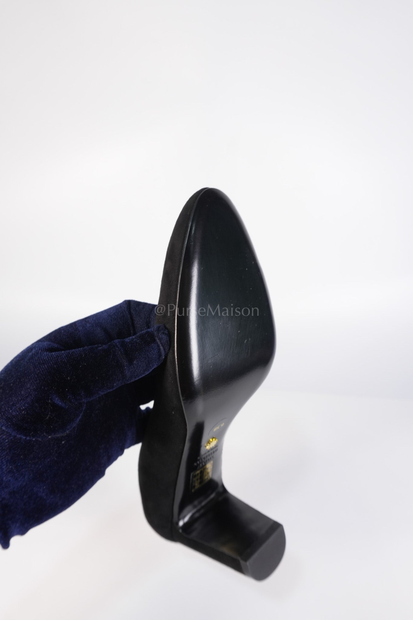 Black Suede Pumps Size 37 EU(23.5cm) | Purse Maison Luxury Bags Shop