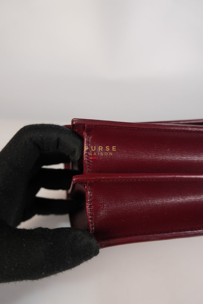 Sunset Bag Medium in Burgundy Paris Wine Leather & Silver Hardware | Purse Maison Luxury Bags Shop