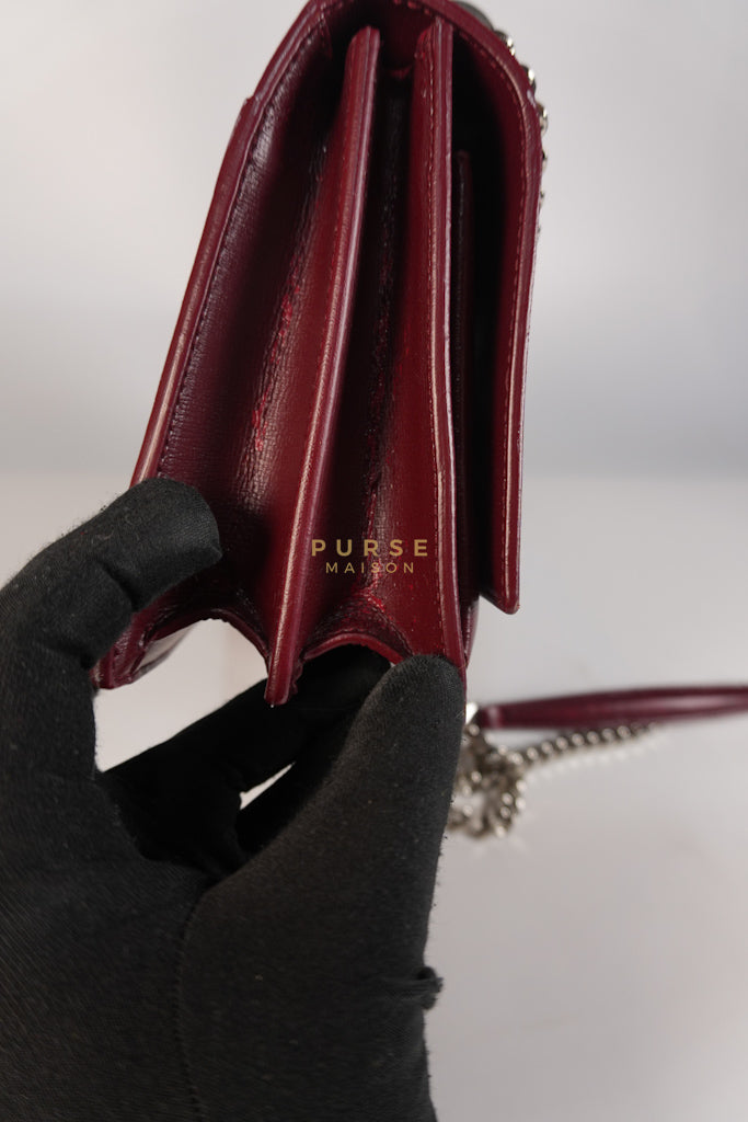 Sunset Bag Medium in Burgundy Paris Wine Leather & Silver Hardware | Purse Maison Luxury Bags Shop