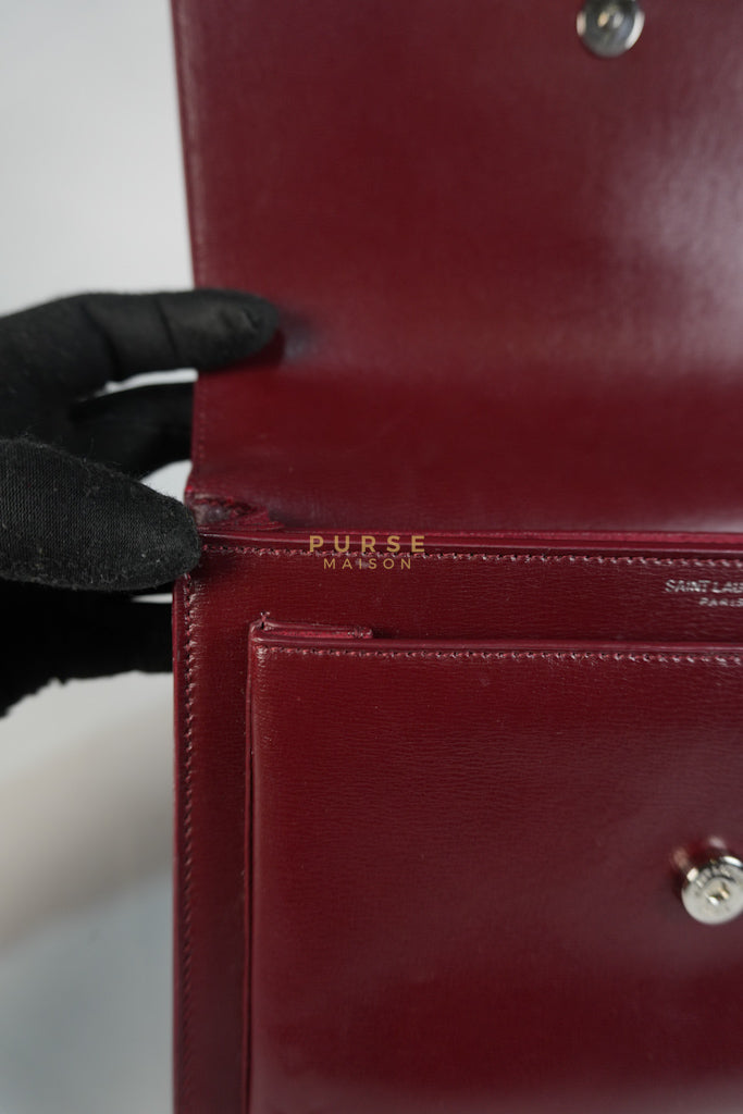 Sunset Bag Medium in Burgundy Paris Wine Leather & Silver Hardware | Purse Maison Luxury Bags Shop