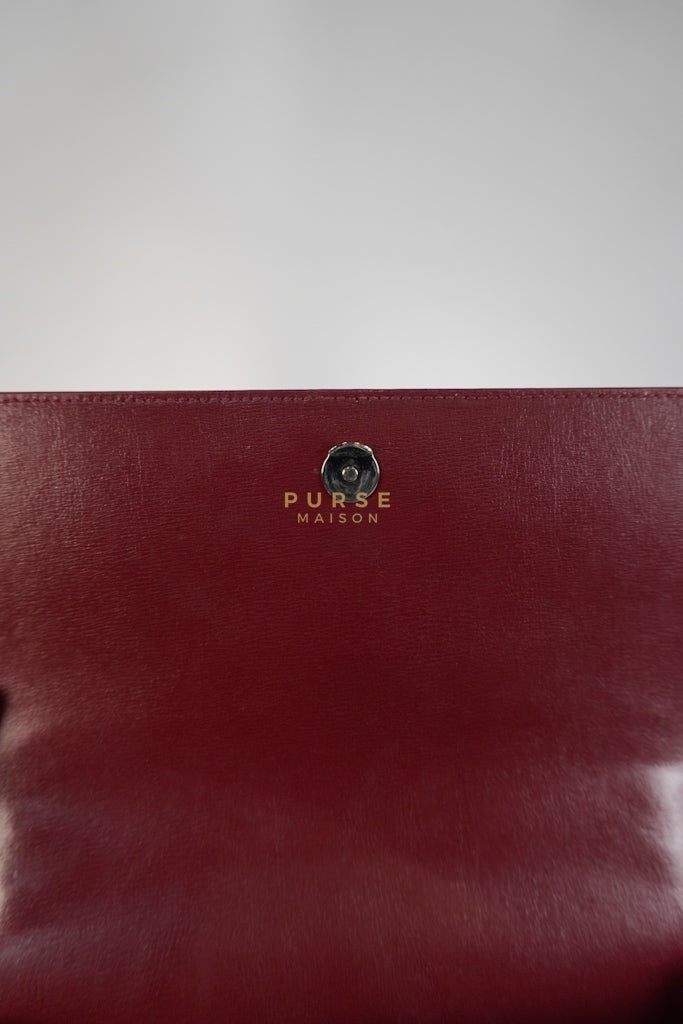 Sunset Bag Medium in Burgundy Paris Wine Leather & Silver Hardware | Purse Maison Luxury Bags Shop