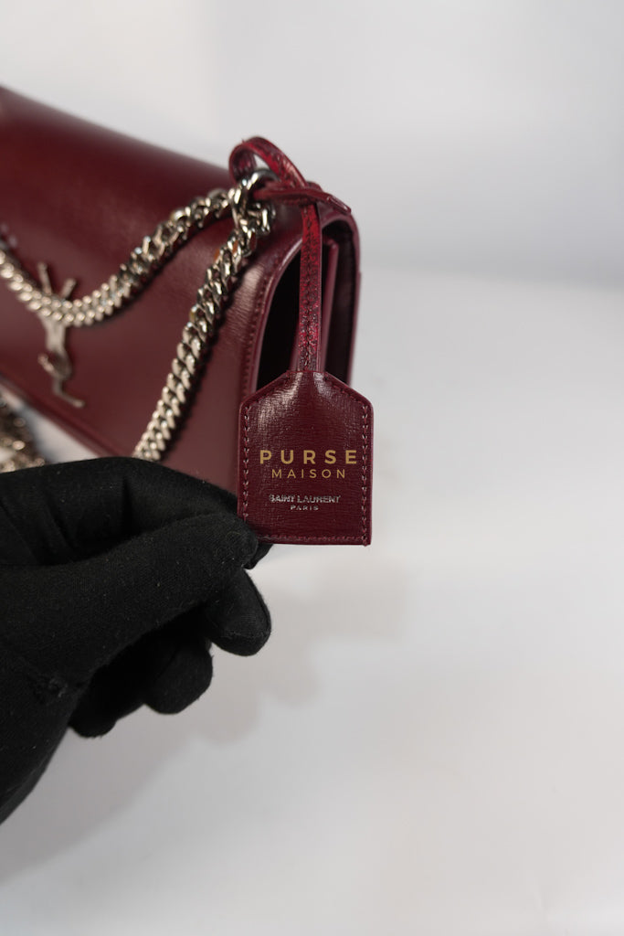 Sunset Bag Medium in Burgundy Paris Wine Leather & Silver Hardware | Purse Maison Luxury Bags Shop