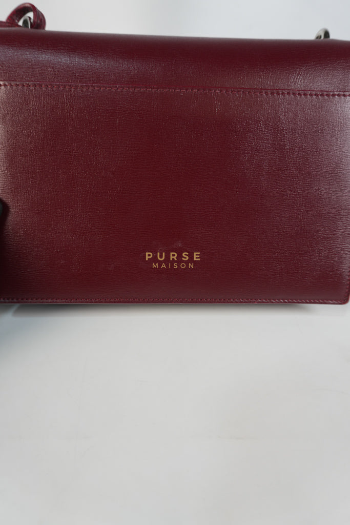 Sunset Bag Medium in Burgundy Paris Wine Leather & Silver Hardware | Purse Maison Luxury Bags Shop