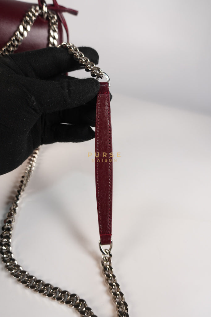 Sunset Bag Medium in Burgundy Paris Wine Leather & Silver Hardware | Purse Maison Luxury Bags Shop