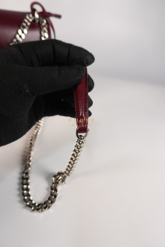 Sunset Bag Medium in Burgundy Paris Wine Leather & Silver Hardware | Purse Maison Luxury Bags Shop