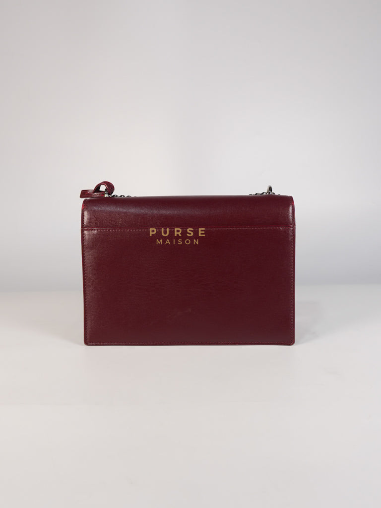 Sunset Bag Medium in Burgundy Paris Wine Leather & Silver Hardware | Purse Maison Luxury Bags Shop