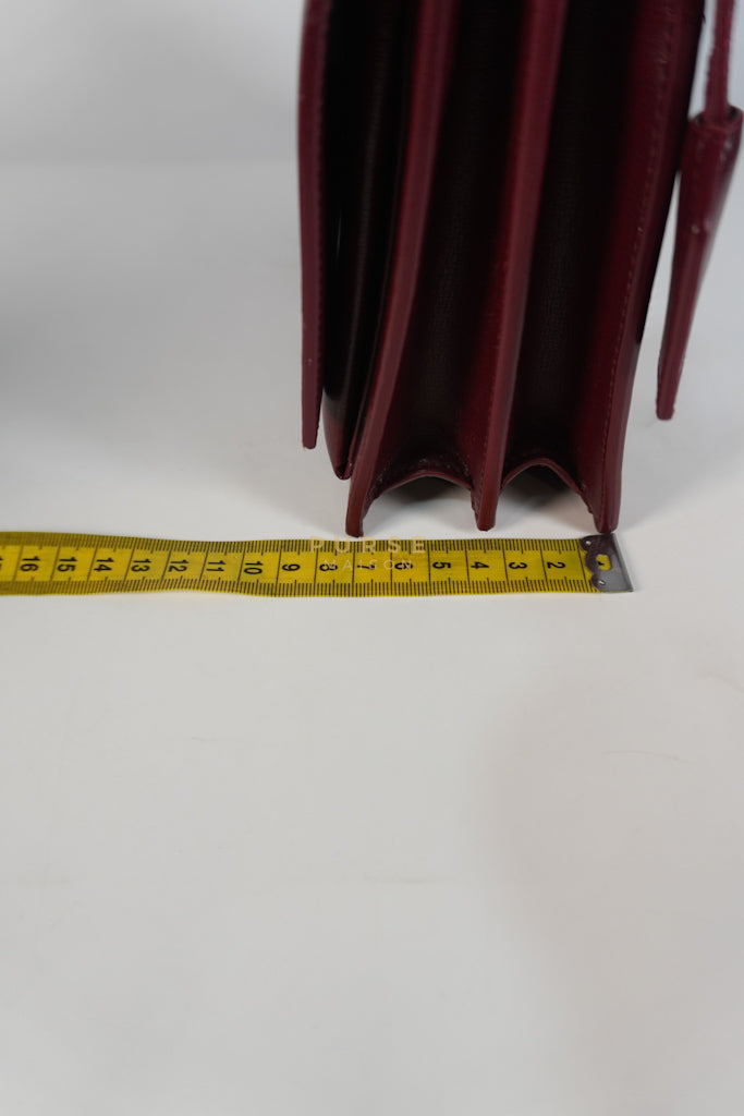 Sunset Bag Medium in Burgundy Paris Wine Leather & Silver Hardware | Purse Maison Luxury Bags Shop