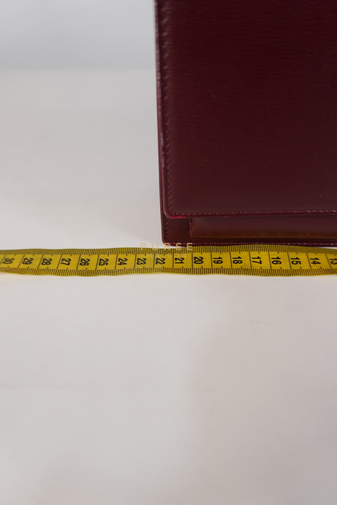 Sunset Bag Medium in Burgundy Paris Wine Leather & Silver Hardware | Purse Maison Luxury Bags Shop