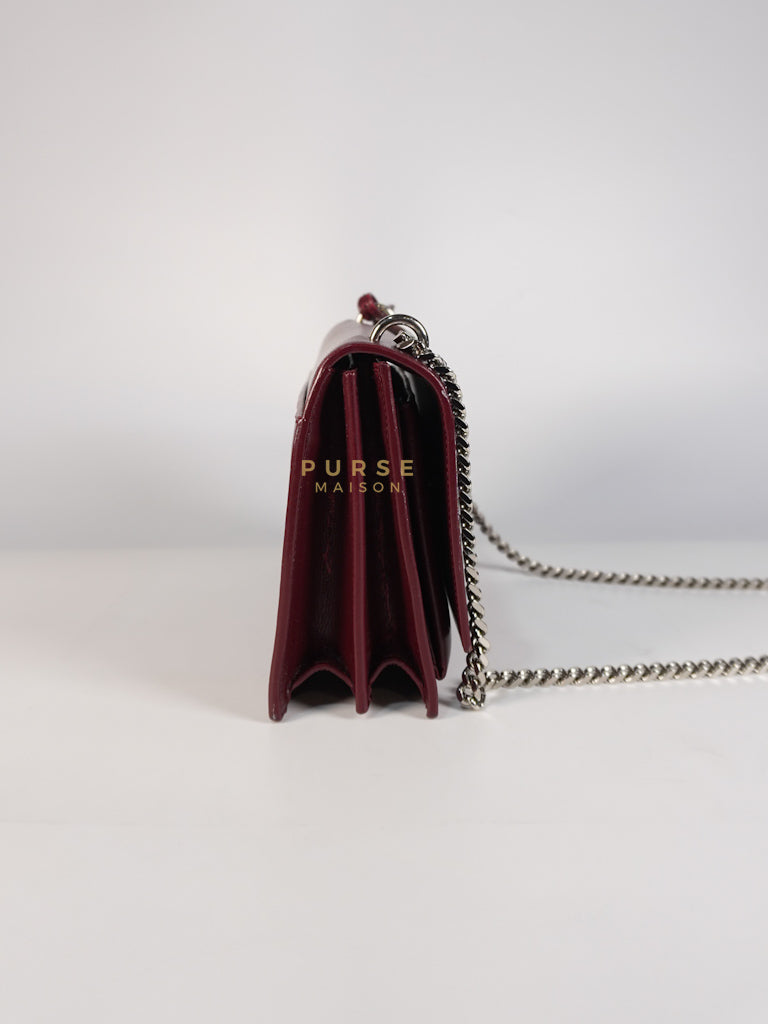 Sunset Bag Medium in Burgundy Paris Wine Leather & Silver Hardware | Purse Maison Luxury Bags Shop
