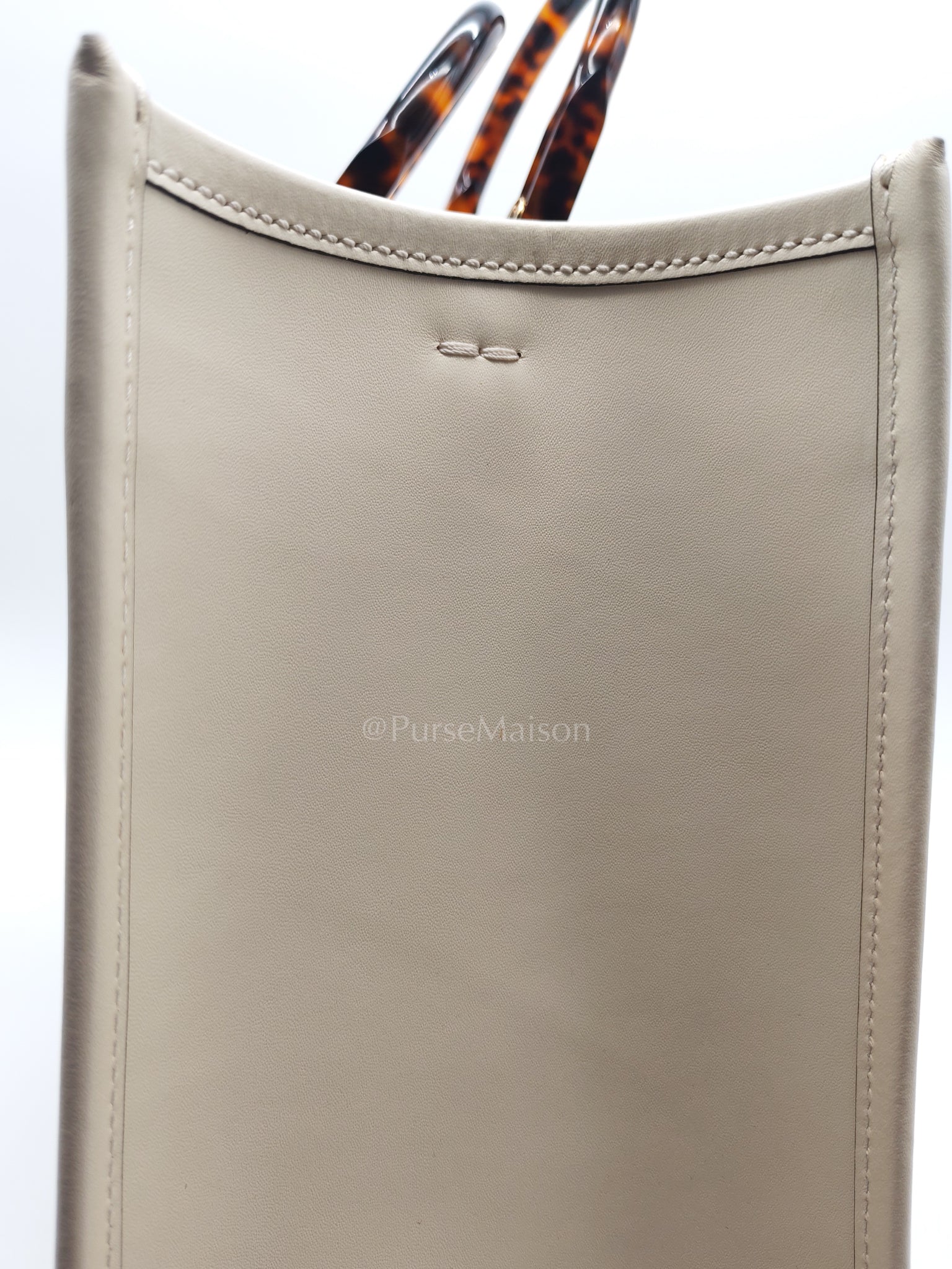Sunshine Medium in White Smooth Calfskin Leather Tote Bag | Purse Maison Luxury Bags Shop