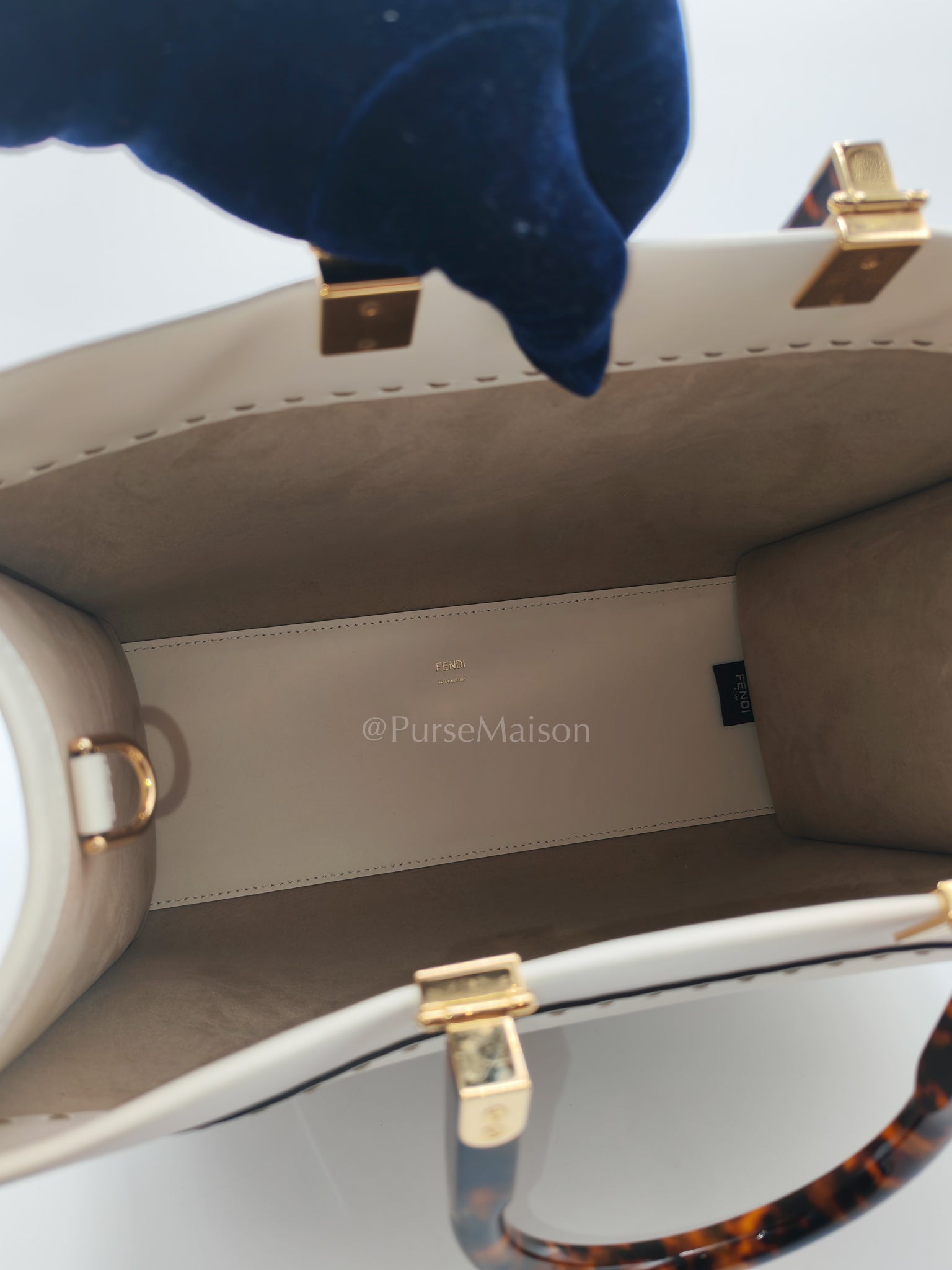 Sunshine Medium in White Smooth Calfskin Leather Tote Bag | Purse Maison Luxury Bags Shop
