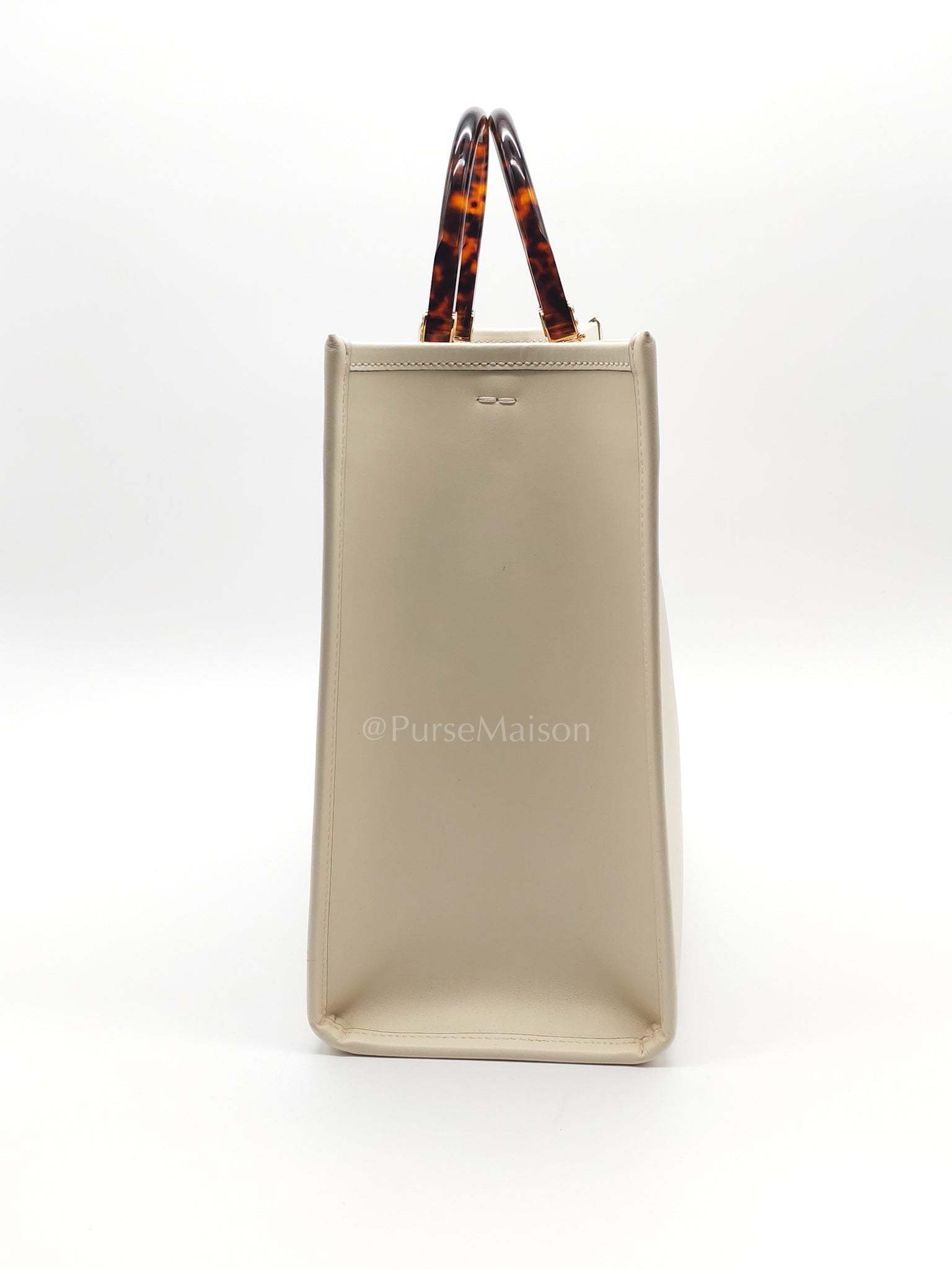 Sunshine Medium in White Smooth Calfskin Leather Tote Bag | Purse Maison Luxury Bags Shop