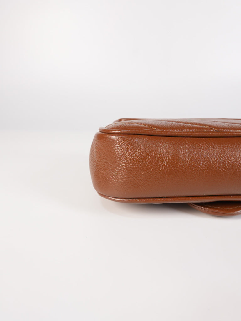 Super Mini Caramel Brown Marmont Chain Strap | Purse Maison Luxury Bags Shop