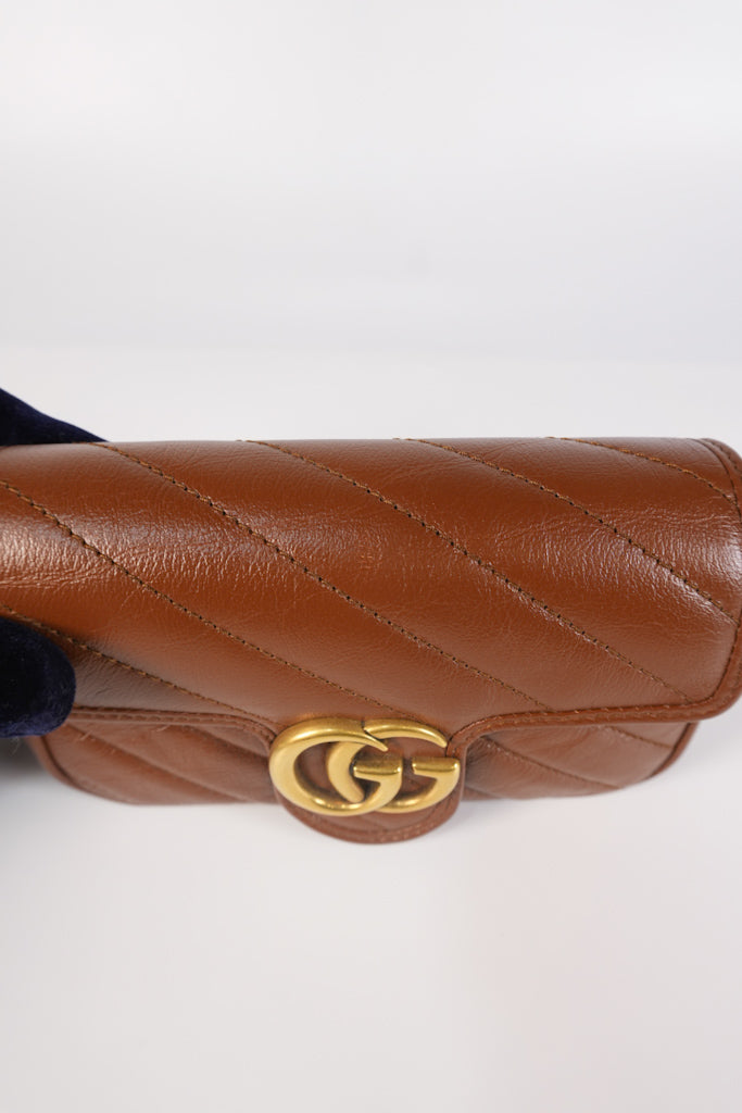 Super Mini Caramel Brown Marmont Chain Strap | Purse Maison Luxury Bags Shop